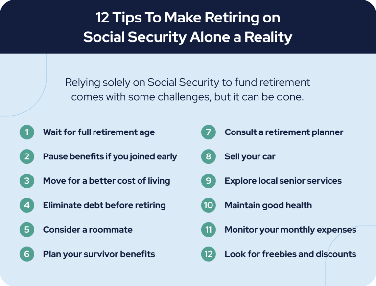 12 tips to make retiring on social security alone a reality
