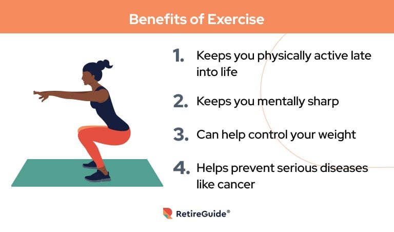 Exercise keeps you physically active, mentally sharp, and helps prevent serious diseases.