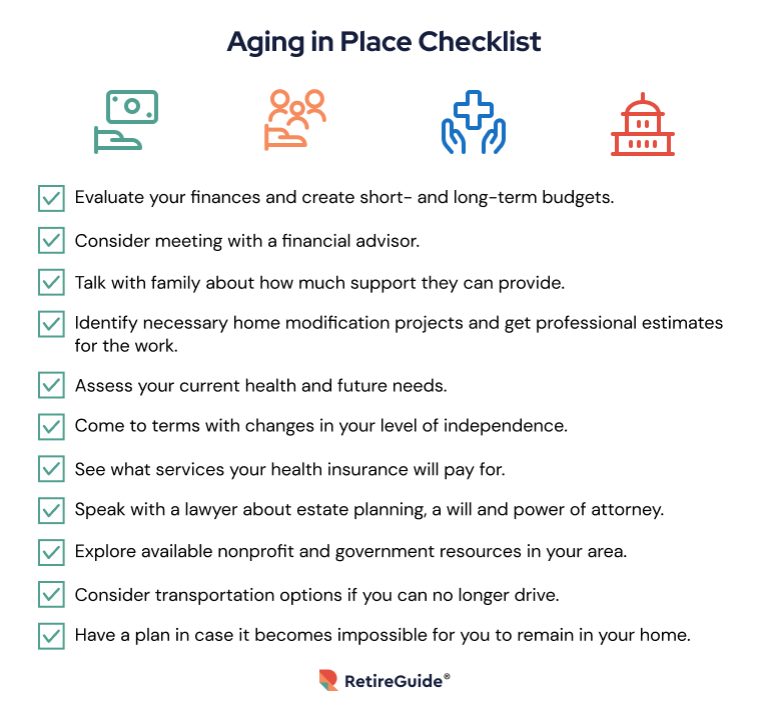 Checklist of things to consider when aging in place