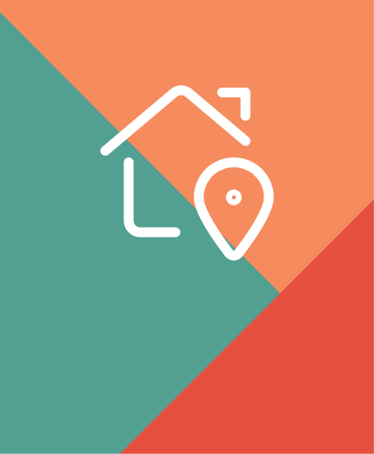 Home location icon on patterned background