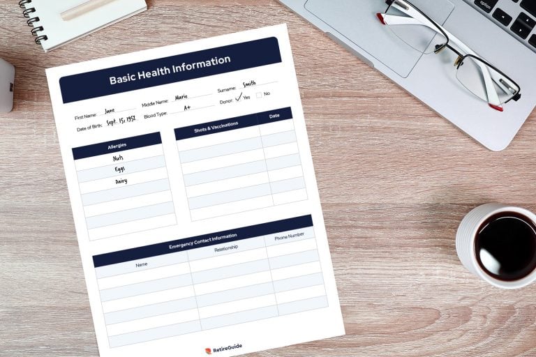 Basic Health Information example printable