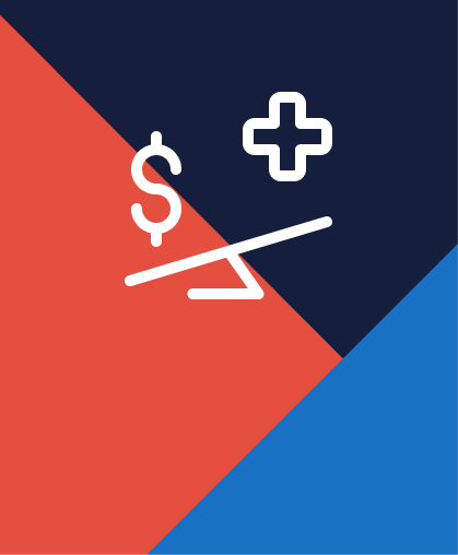 Cost discount icon on patterned background