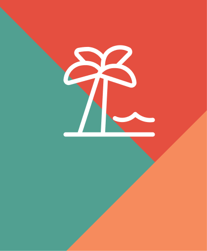 Palm tree icon on patterned background