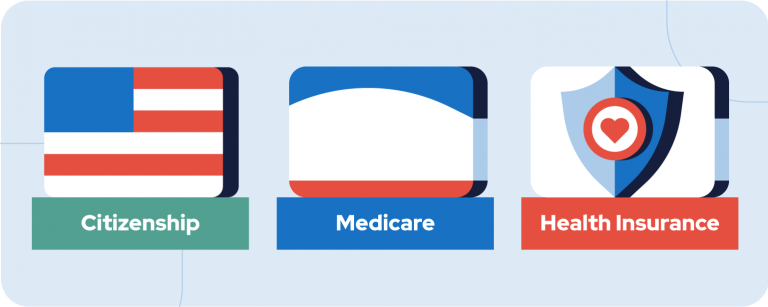 Citizenship, Medicare and Heath Insurance badges