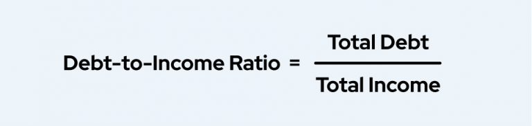 Debt to income ratio formula