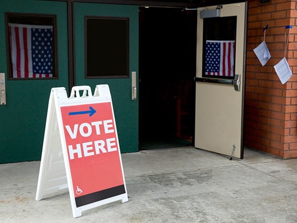 Empty polling location