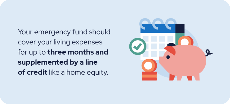 a piggy bank illustration and quote about emergency funds