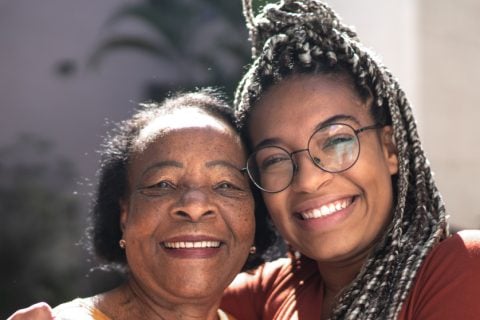 Grandmother and granddaughter