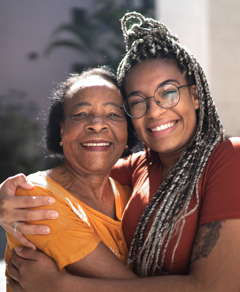 Grandmother and granddaughter