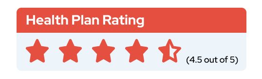 Health Plan Rating - 4 and a Half Stars