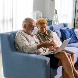 couple looking at computer