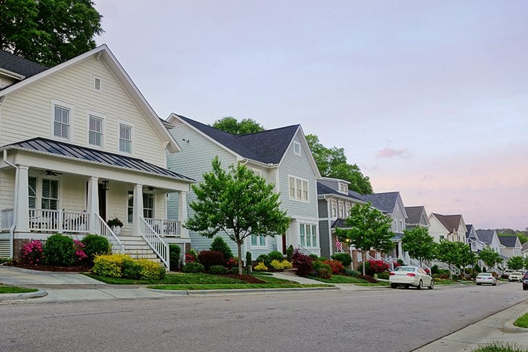 Homes on a quiet street