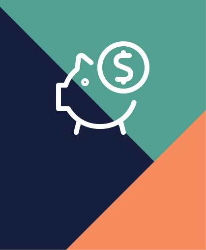 Piggy bank icon on patterned background