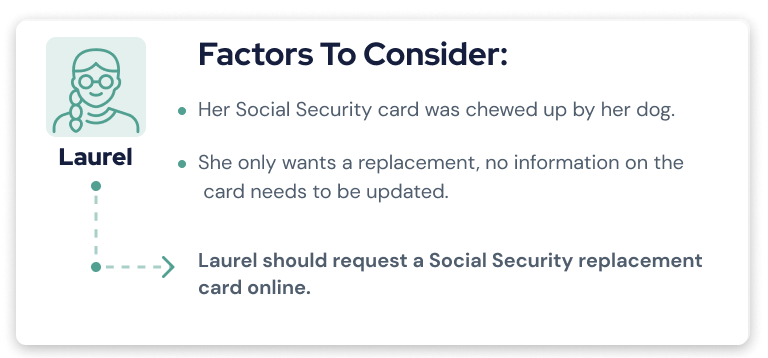 Scenario 1: Social Security card got destroyed