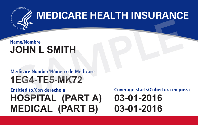 Sample image of Medicare card
