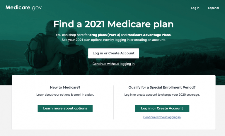 Screenshot of the Medicare Plan Finder tool