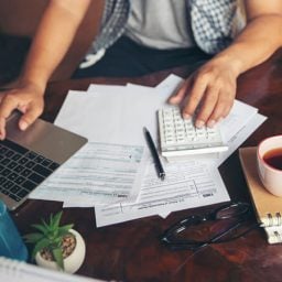 Man working on retirement plan