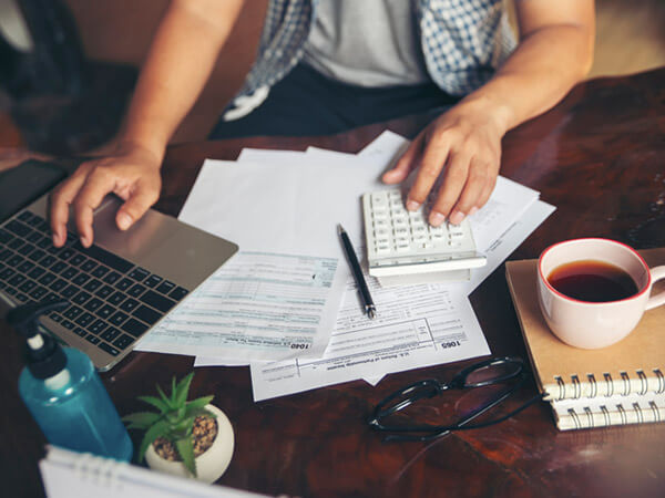 Man working on retirement plan