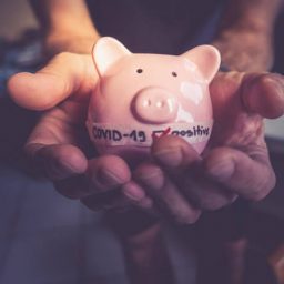 Person holding piggy bank