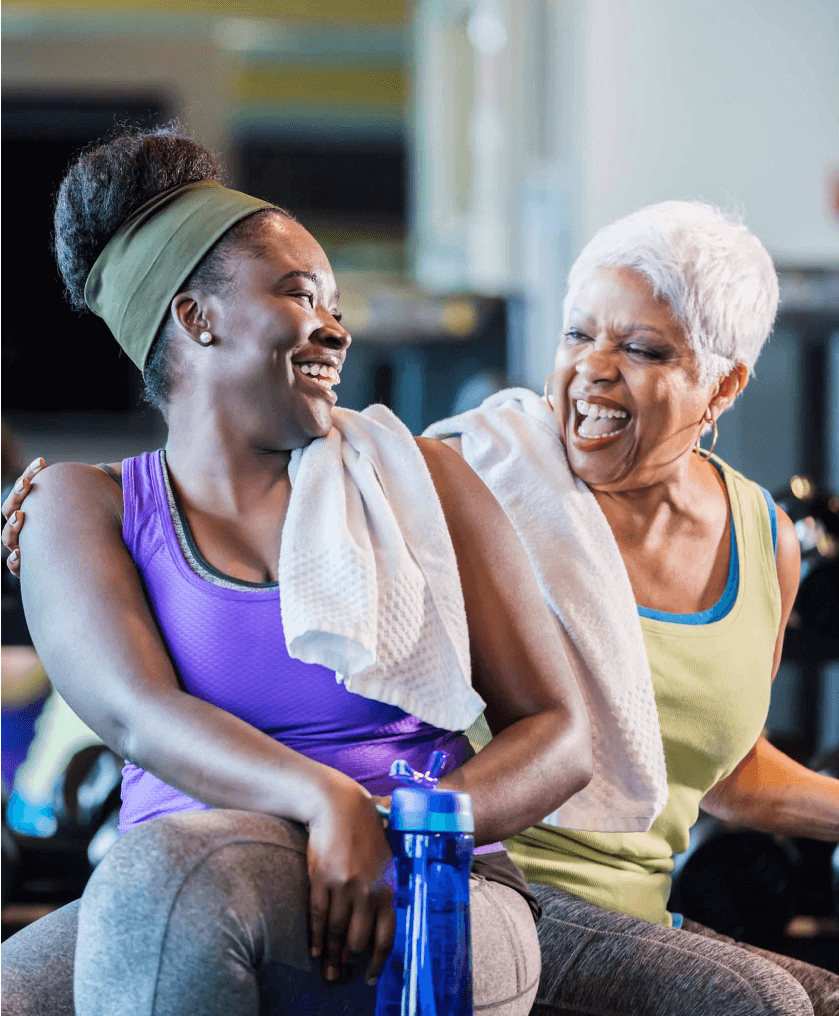 Two women at a gym