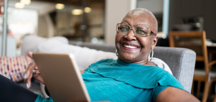 Lady on ipad