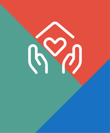 Care icon on patterned background