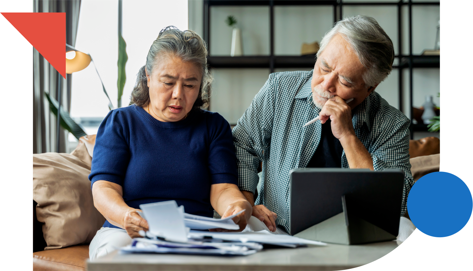 Senior couple navigating finances