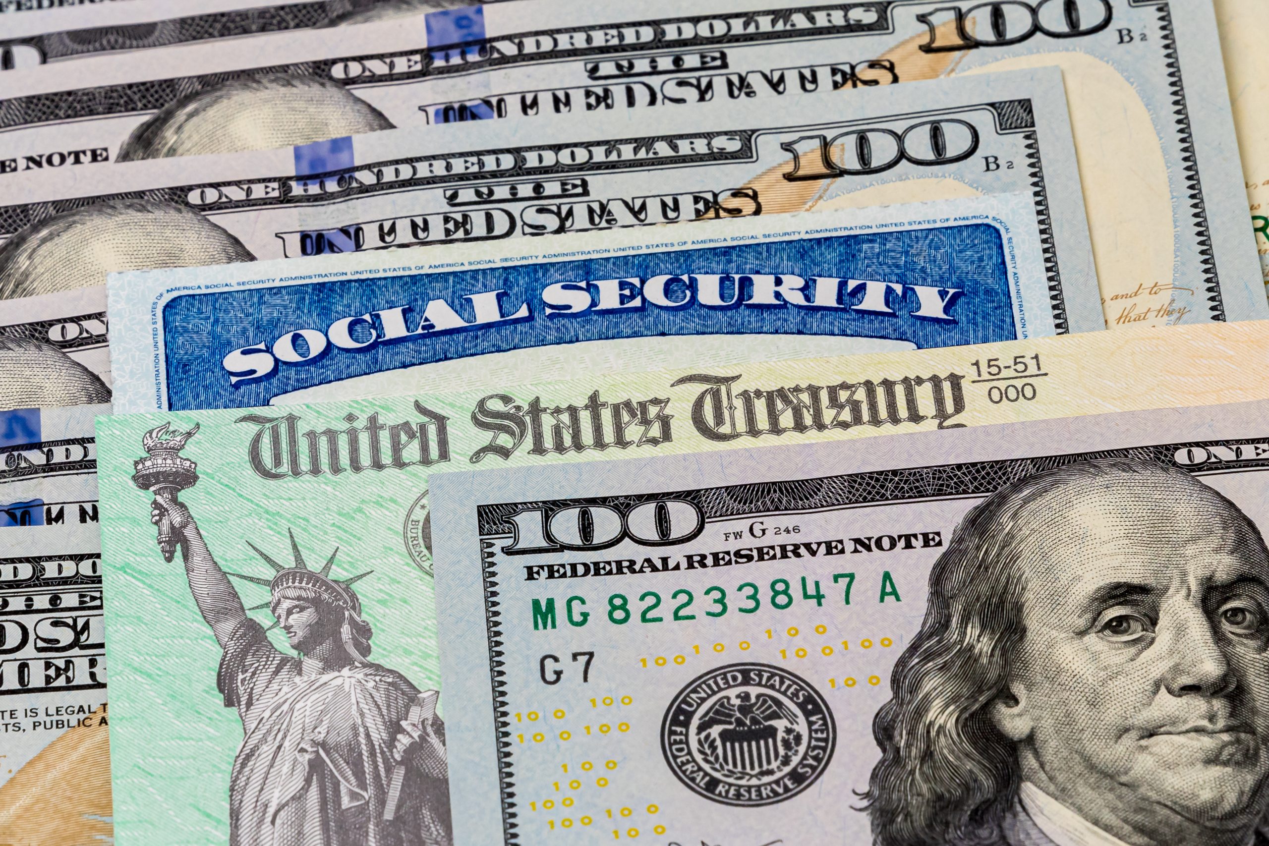 social security cards and money