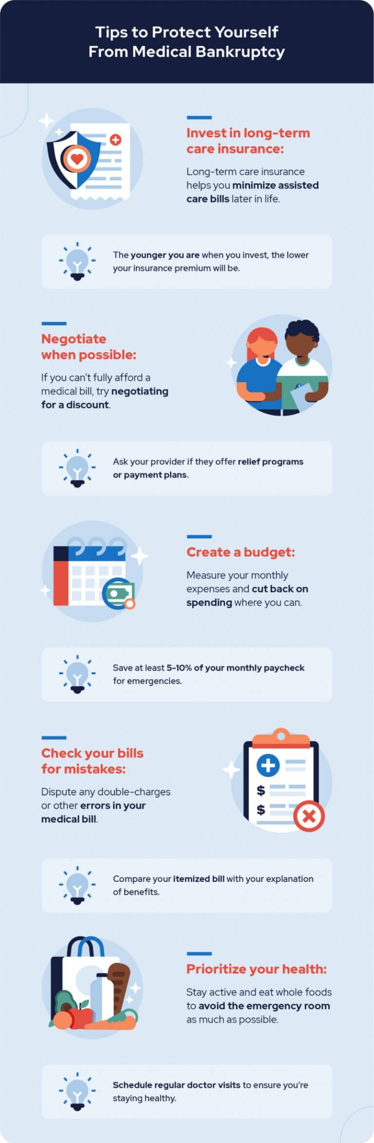 Infographic on Tips to Protect Yourself from Medical Bankruptcy