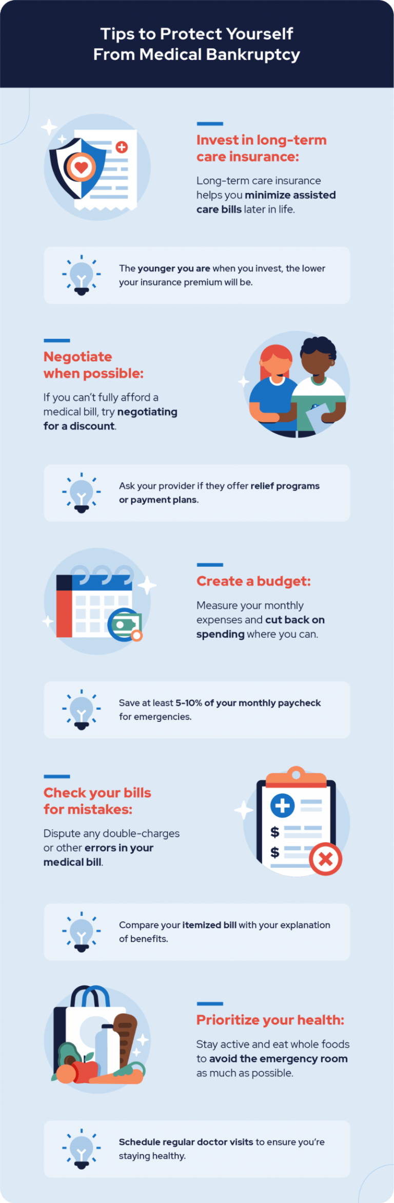 Infographic on Tips to Protect Yourself from Medical Bankruptcy