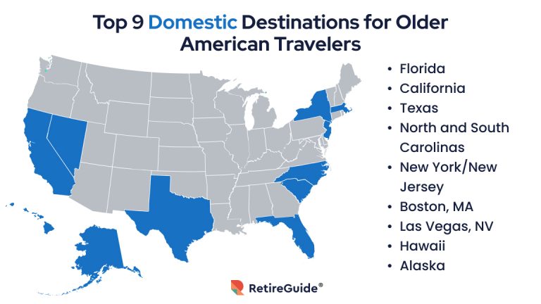 top 9 domestic destinations for older American travelers