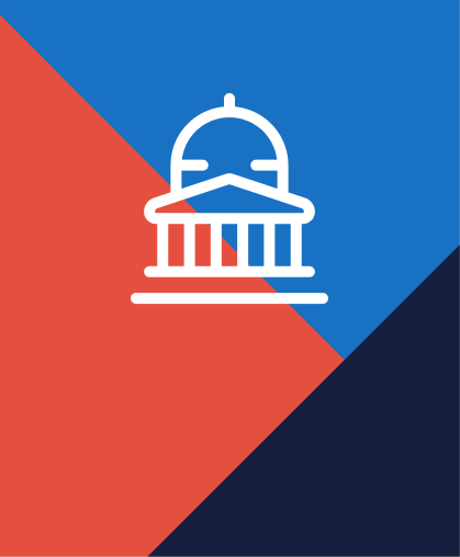 Capitol building icon on patterned background
