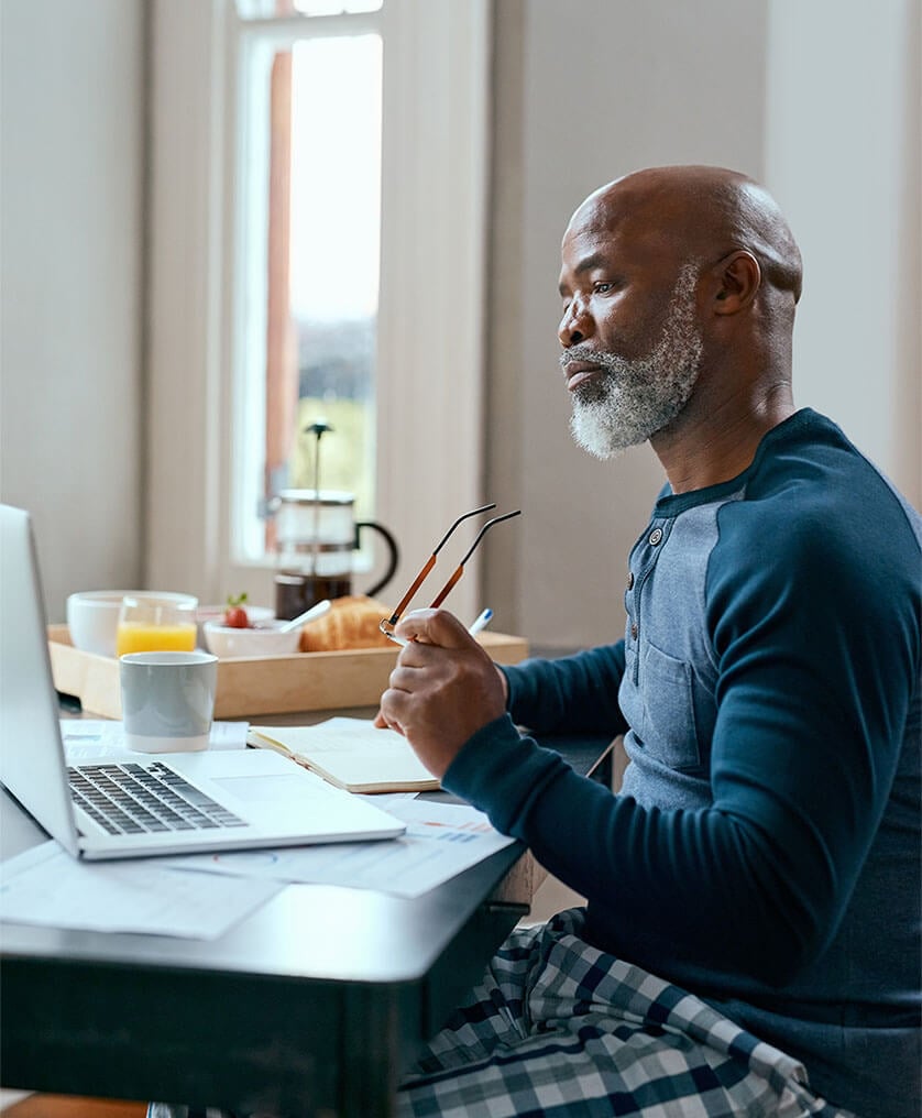 Man looking at computer